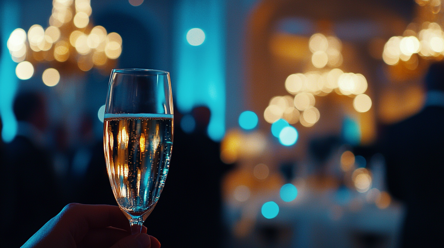 une coupe de champagne pour un evenement à l'hotel HR spa marin