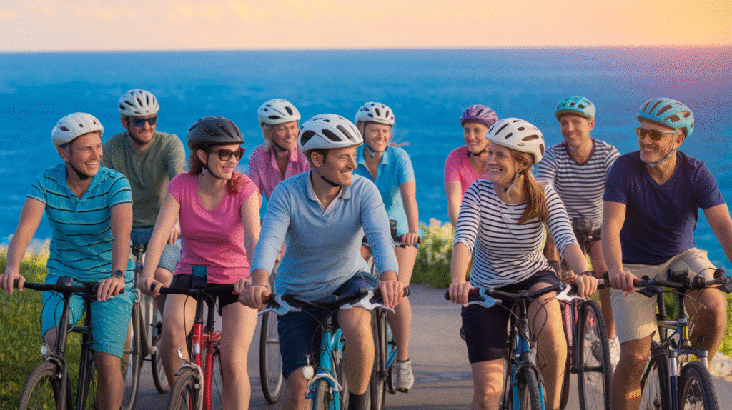 Groupe en vélo pour un Team Building sur l'Ile de Ré